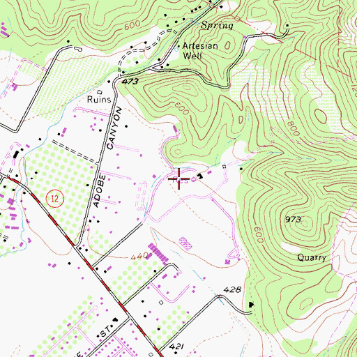 Topographic Map of Chateau Saint Jean Winery, CA