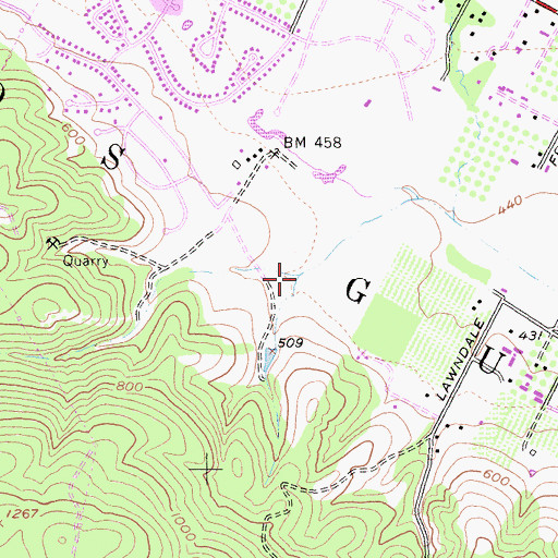 Topographic Map of Frey Canyon, CA