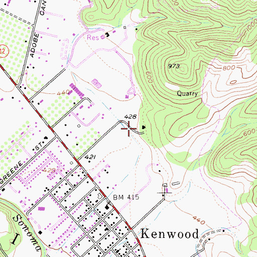 Topographic Map of Grand Cru Winery, CA