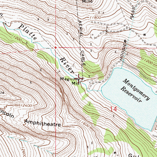 Topographic Map of Magnolia Mill, CO