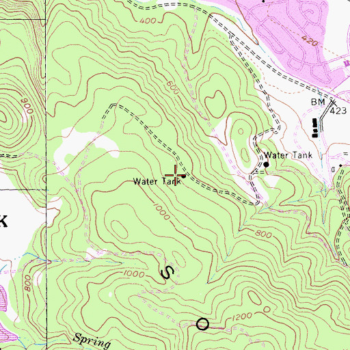 Topographic Map of Lake Trail, CA