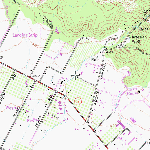 Topographic Map of Landmark Vineyards, CA