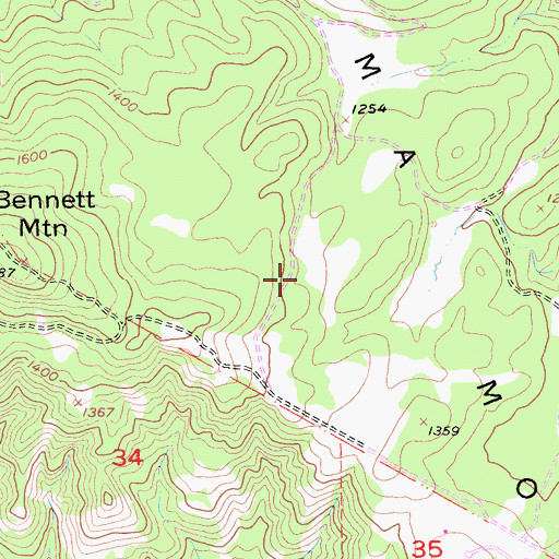Topographic Map of Madrone Spring, CA