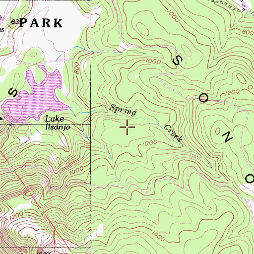 Topographic Map of Middle Steves Trail, CA