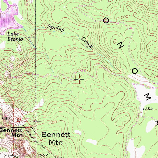 Topographic Map of Redwood Springs, CA