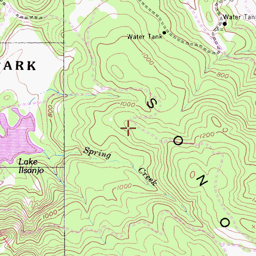 Topographic Map of South Burma Trail, CA