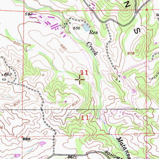 Topographic Map of Two Quarry Trail, CA