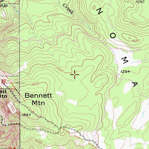 Topographic Map of Upper Steves Trail, CA