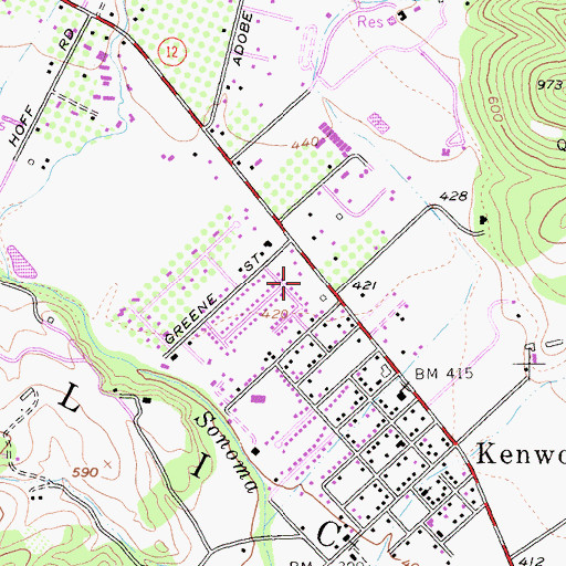 Topographic Map of Bandiera Winery, CA