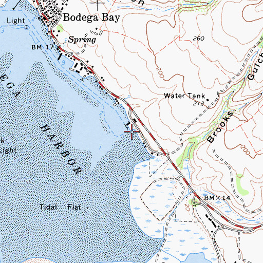 Topographic Map of Bodega Bay Post Office, CA
