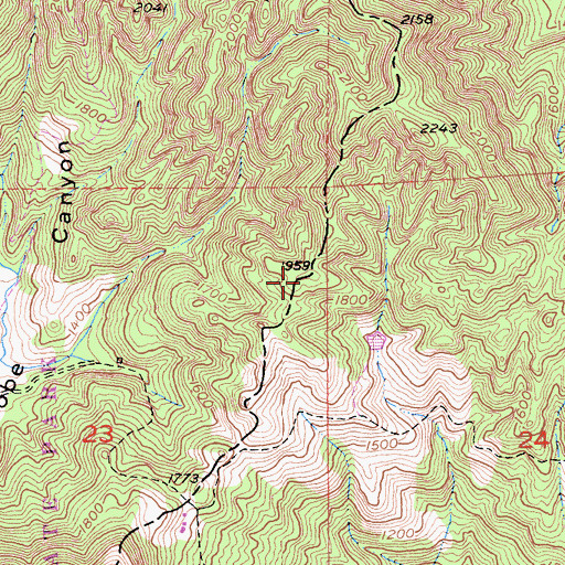 Topographic Map of Brushy Peaks Trail, CA