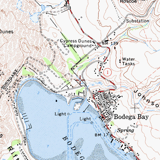 Topographic Map of Compass Rose Gardens, CA