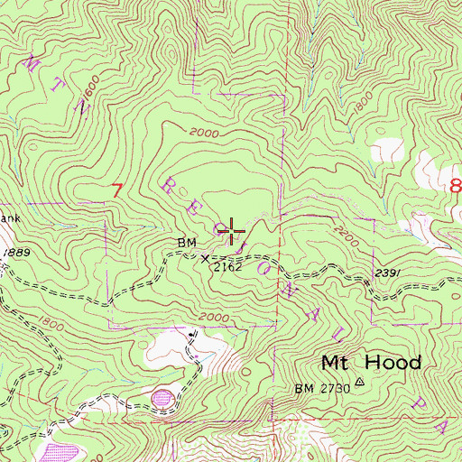 Topographic Map of Hood Mountain Trail, CA