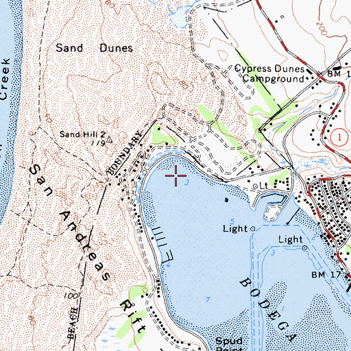 Topographic Map of Masons Marina, CA