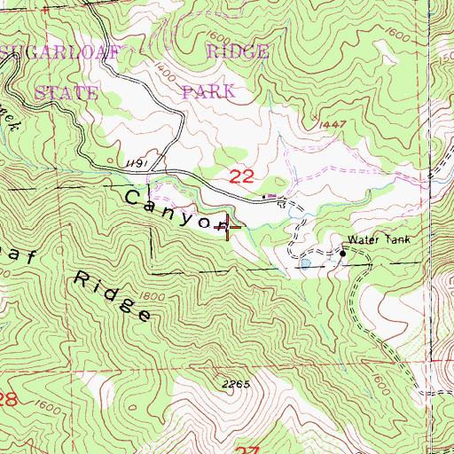 Topographic Map of Rattlesnake Creek, CA