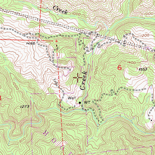 Topographic Map of Santa Rosa Creek Trail, CA