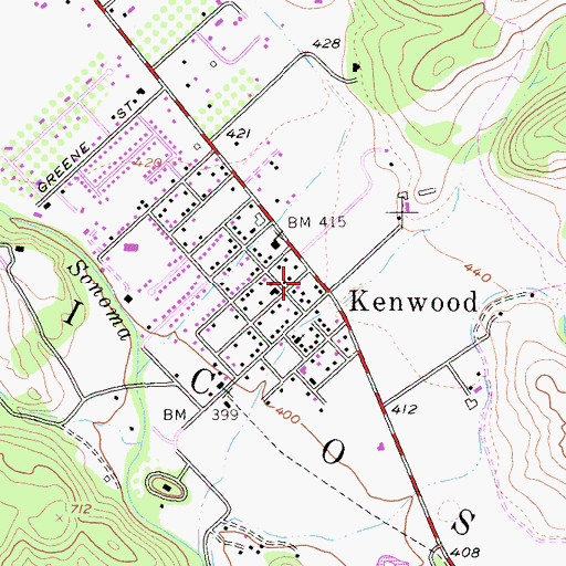 Topographic Map of Smothers Winery, CA