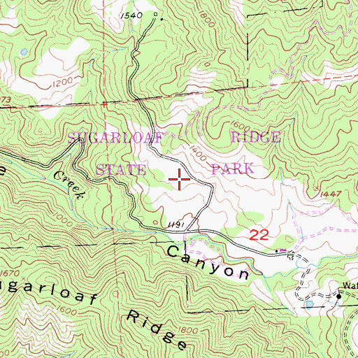 Topographic Map of Stem Trail, CA