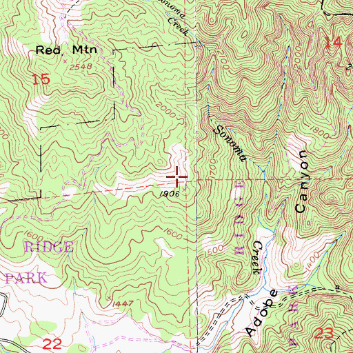 Topographic Map of Vista Trail, CA