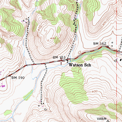 Topographic Map of Watson School Historic Park, CA