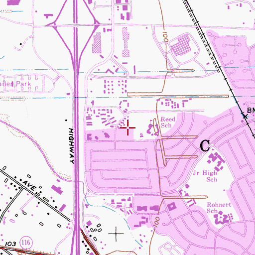 Topographic Map of Alicia Park, CA