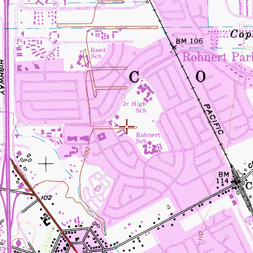 Topographic Map of Benicia Park, CA
