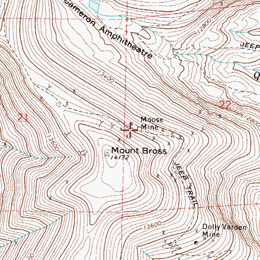 Topographic Map of Moose Mine, CO