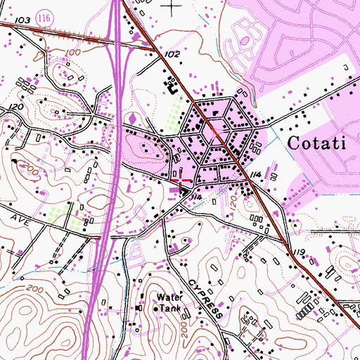 Topographic Map of Church of the Oaks, CA