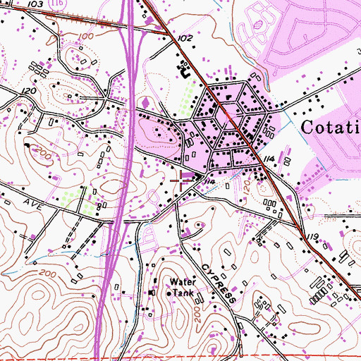 Topographic Map of Cotati City Hall, CA