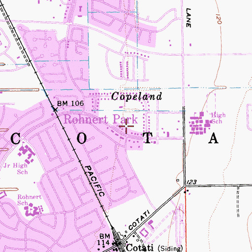 Topographic Map of El Camino High School, CA