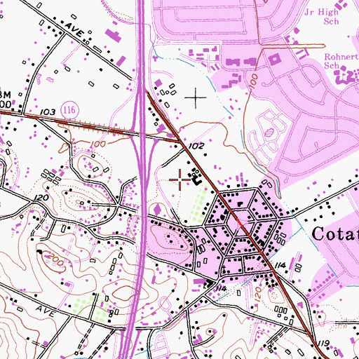 Topographic Map of Grapevine Shopping Center, CA