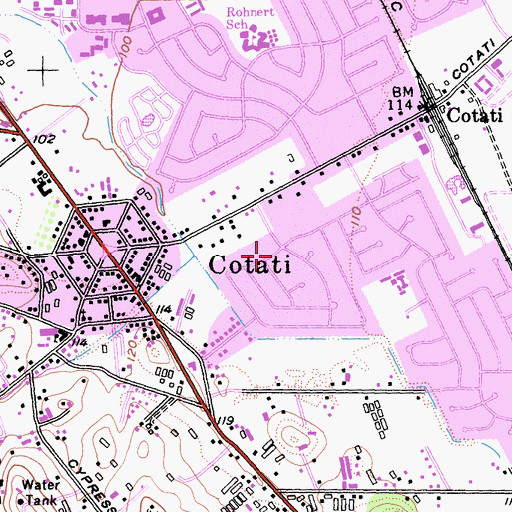Topographic Map of Kotate Park, CA