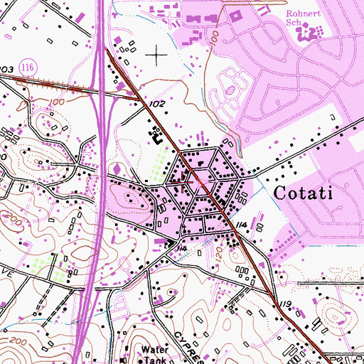 Topographic Map of LaPlaza Park, CA