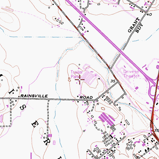 Topographic Map of Leisure Lake Mobile Home Park, CA