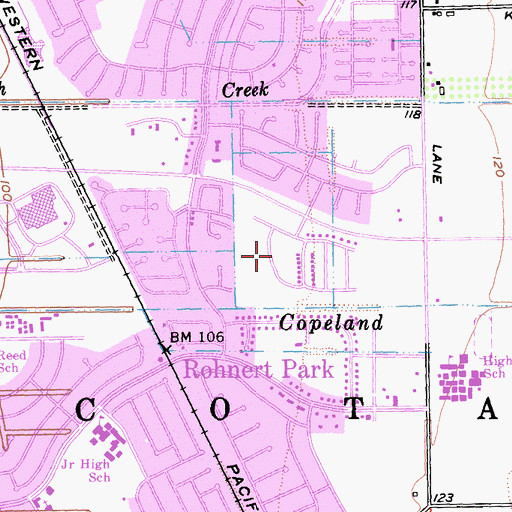 Topographic Map of Meadow Pines Park, CA