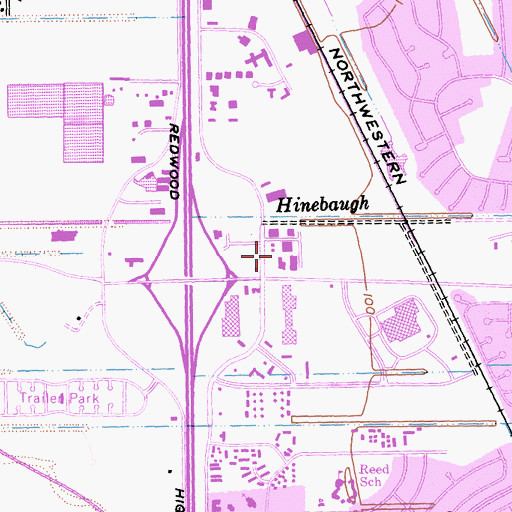 Topographic Map of Padre Town Center Shopping Center, CA