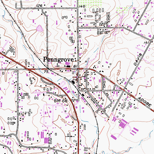 Topographic Map of Penngrove Community Church, CA