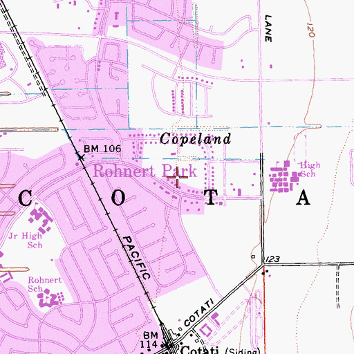 Topographic Map of Richard Crane Elementary School, CA