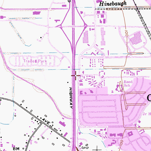 Topographic Map of Rohnert Park City Hall, CA