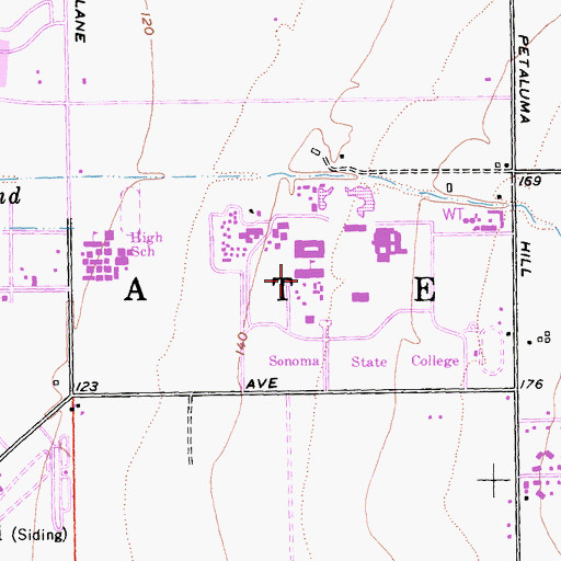 Topographic Map of Ruben Salazar Library, CA