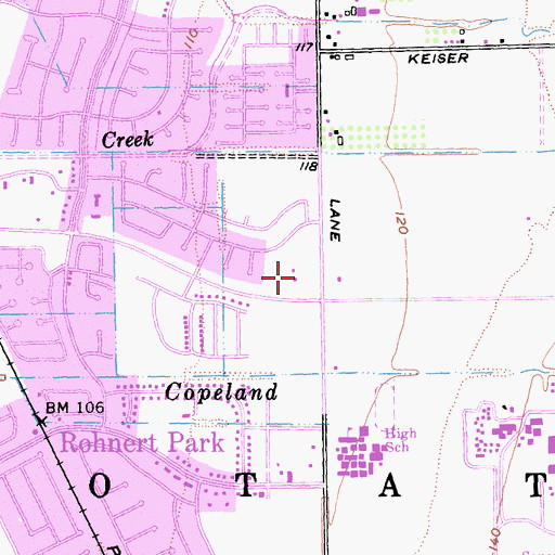 Topographic Map of Sunrise Park, CA