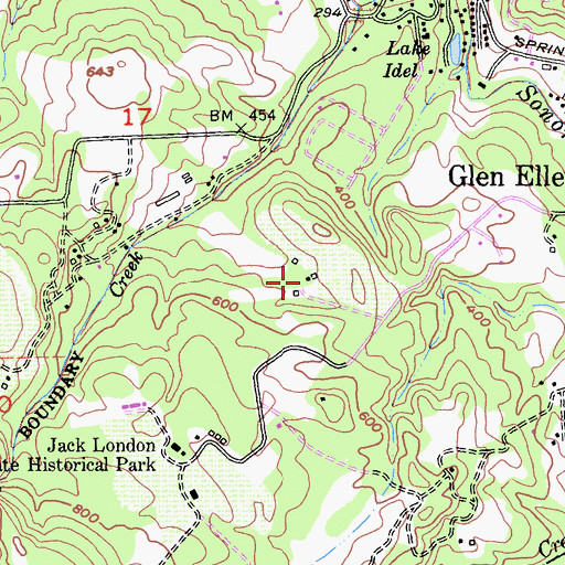 Topographic Map of Benzinger Winery, CA