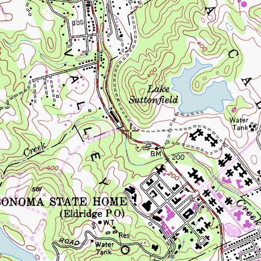 Topographic Map of Chandelle Winery, CA