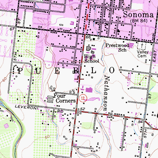 Topographic Map of Creekside High School, CA