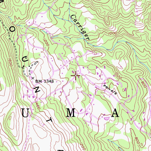 Topographic Map of Diamond A Ranch Estates, CA