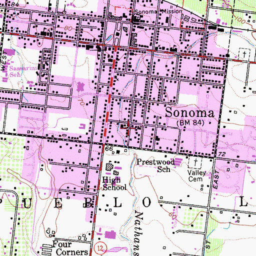 Topographic Map of Grace Reformed Church, CA
