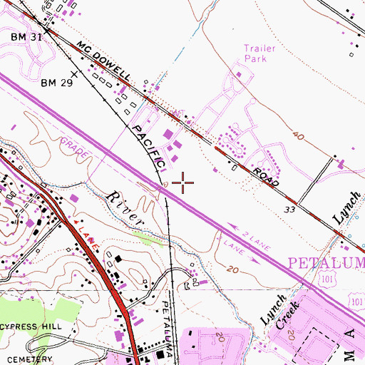 Topographic Map of North San Francisco Bay-McDowell Industrial Park, CA