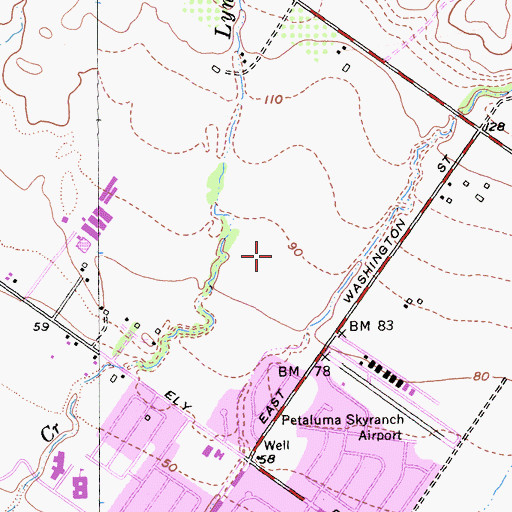 Topographic Map of Prince Park, CA