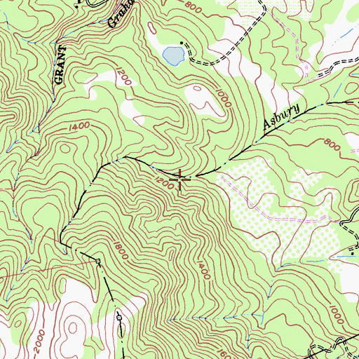 Topographic Map of South Asbury Creek, CA