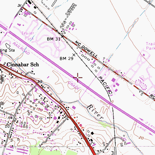 Topographic Map of South Point Business Park, CA